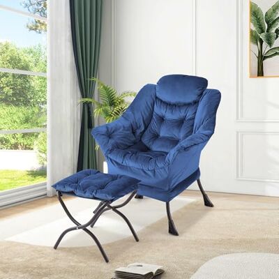 GarveeHome Lazy Chair Mit Ottomane, Großer Lounge-Sessel Akzentstuhl, Bequemer Lesesessel Mit Klappbarer Fußstütze Und Seitentasche Für Wohnzimmer, Schlafzimmer Und Büro GarveeHome Lazy Chair Mit Ottomane, Großer Lounge-Sessel Akzentstuhl, Bequemer Lesesessel Mit Klappbarer Fußstütze Und Seitentasche Für Wohnzimmer, Schlafzimmer Und Büro