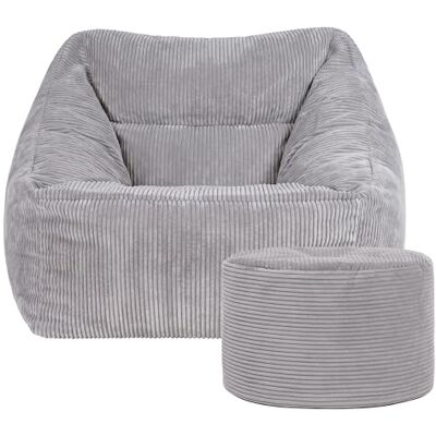 Icon Natalia Sitzsack Sessel und Hocker mit Füllung, Grau Icon Natalia Sitzsack Sessel und Hocker mit Füllung, Grau