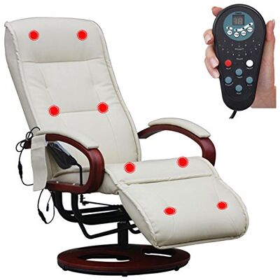 Mendler Relaxliege Arles II Leder, Creme Relaxsessel, Massagesessel, MIT Massage Mendler Relaxliege Arles II Leder, Creme Relaxsessel, Massagesessel, MIT Massage