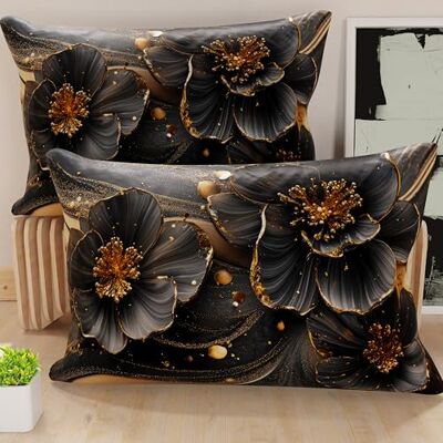 PETTI Artigiani Italiani Paar Kissenbezüge 40 x 80 cm aus Mikrofaser, Dekokissen für Schlafzimmer, Sofa, Wohnzimmer, Set mit 2 Kissenbezügen, Blumenmuster 06 22, 100% Made in Italy PETTI Artigiani Italiani Paar Kissenbezüge 40 x 80 cm aus Mikrofaser, Dekokissen für Schlafzimmer, Sofa, Wohnzimmer, Set mit 2 Kissenbezügen, Blumenmuster 06 22, 100% Made in Italy