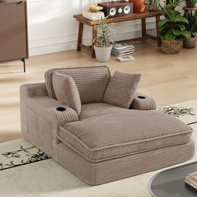 MALOL Boneless Couch Modernes Cord Bodensofa mit Schlaffunktion, Cloud Schlafsofa mit Chaiselongue, 3 Kissen, Bequeme Sofa Couch für Schlafzimmer & Wohnzimmer, Grau, 170cm * 133cm * 66cm, Kamel MALOL Boneless Couch Modernes Cord Bodensofa mit Schlaffunktion, Cloud Schlafsofa mit Chaiselongue, 3 Kissen, Bequeme Sofa Couch für Schlafzimmer & Wohnzimmer, Grau, 170cm * 133cm * 66cm, Kamel