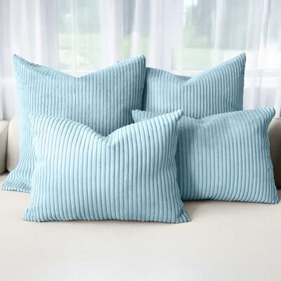 Amilian Dekokissen 4er Set mit Füllung – Sofakissen Set 2x 50x50 cm & 2x 35x45 cm – Weiche Zierkissen, Couchkissen für Sofa Ozeangeheimnis Amilian Dekokissen 4er Set mit Füllung – Sofakissen Set 2x 50x50 cm & 2x 35x45 cm – Weiche Zierkissen, Couchkissen für Sofa Ozeangeheimnis