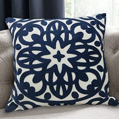 Alysheer Dekorativer Kissenbezug mit Stickerei, Boho-Mandala, modernes Dickes Stickmuster, strapazierfähiges Baumwollleinen, weicher Kissenbezug für Sofa, Couch, Bett, Wohnzimmer, 50,8 x 50,8 cm, Alysheer Dekorativer Kissenbezug mit Stickerei, Boho-Mandala, modernes Dickes Stickmuster, strapazierfähiges Baumwollleinen, weicher Kissenbezug für Sofa, Couch, Bett, Wohnzimmer, 50,8 x 50,8 cm,