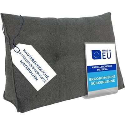 Pillows24 Bouclé Rückenkissen für Bett & Sofa 180cm, abnehmbarem Bezug Bequemes Keilkissen und Lesekissen fürs Bett, waschbarem Bezug, Großes Sofakissen für Rückenlehne und Sofa, Dunkelgrau Pillows24 Bouclé Rückenkissen für Bett & Sofa 180cm, abnehmbarem Bezug Bequemes Keilkissen und Lesekissen fürs Bett, waschbarem Bezug, Großes Sofakissen für Rückenlehne und Sofa, Dunkelgrau