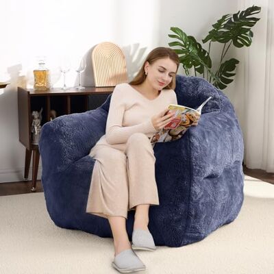 IDEALHOUSE Riesiger Bohnensack-Sessel, Kunst-Kaninchenfell, Hochdichtem Schaumstoff Armlehnen,Ideal für Wohnzimmer, Schlafzimmer und WG; besonders weich und formstabil IDEALHOUSE Riesiger Bohnensack-Sessel, Kunst-Kaninchenfell, Hochdichtem Schaumstoff Armlehnen,Ideal für Wohnzimmer, Schlafzimmer und WG; besonders weich und formstabil