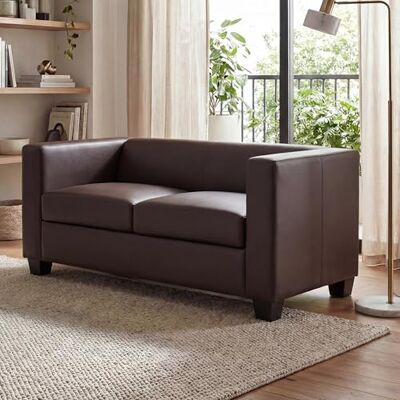 Mendler 2er Sofa Lille Kunstleder, Coffee Couch, Loungesofa Mendler 2er Sofa Lille Kunstleder, Coffee Couch, Loungesofa