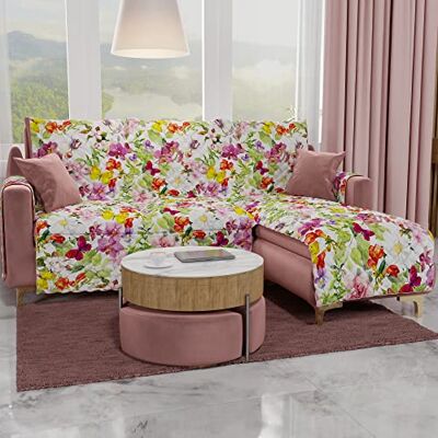 PETTI Artigiani Italiani Ecksofa, Sofabezug mit Halbinsel rechts und Links, Sofabezug mit Halbinsel, 2-Sitzer-Sofa für Halbinsel rechts, Schmetterlinge, 100% Made in Italy PETTI Artigiani Italiani Ecksofa, Sofabezug mit Halbinsel rechts und Links, Sofabezug mit Halbinsel, 2-Sitzer-Sofa für Halbinsel rechts, Schmetterlinge, 100% Made in Italy