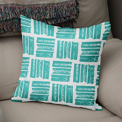 Bonamaison Le Jardin du Lin Kissen Zierkissenbezug Kissenbezug, Türkis & Weiß Dekoration, Weich Bequem, Für Zuhause Autos Büro Sofa Wohnzimmer Couch Schlafzimmer Dekor, 43x43 Cm Hergestellt in der Türkei Bonamaison Le Jardin du Lin Kissen Zierkissenbezug Kissenbezug, Türkis & Weiß Dekoration, Weich Bequem, Für Zuhause Autos Büro Sofa Wohnzimmer Couch Schlafzimmer Dekor, 43x43 Cm Hergestellt in der Türkei