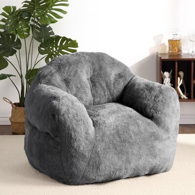Niwugady XXL Kuscheliger Bohnensack für Erwachsene & Kinder, Plüsch-Bohnenstuhl mit Armlehnen, Samtweiches Kaninchenfell-Design, Hochdichter Schaumstofffüllung, Abnehmbarer Bezug, 130 x 105 x 85cm Niwugady XXL Kuscheliger Bohnensack für Erwachsene & Kinder, Plüsch-Bohnenstuhl mit Armlehnen, Samtweiches Kaninchenfell-Design, Hochdichter Schaumstofffüllung, Abnehmbarer Bezug, 130 x 105 x 85cm