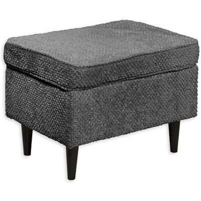 Stella Trading Oskar Fußhocker gepolstert, Anthrazit Vintage Polsterhocker für Sessel, Couch und Sofa 63 x 43 x 42 cm (B/H/T) Stella Trading Oskar Fußhocker gepolstert, Anthrazit Vintage Polsterhocker für Sessel, Couch und Sofa 63 x 43 x 42 cm (B/H/T)