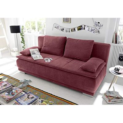Stella Trading LUIGI Bequemes Schlafsofa mit Bettkasten, Stoffbezug Berry Klappbares Sofa mit Schlaffunktion und fest vernähtem Schaumtopper 211 x 93 x 103 cm (B/H/T) Stella Trading LUIGI Bequemes Schlafsofa mit Bettkasten, Stoffbezug Berry Klappbares Sofa mit Schlaffunktion und fest vernähtem Schaumtopper 211 x 93 x 103 cm (B/H/T)