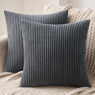 MIULEE 2er Set Kissenbezug 40x40 cm Kord Kissenhülle Sofakissen Dunkelgrau Dekorative Kissenbezug Couchkissen Dekokissen Zierkissenbezug Deko Kissenhülle mit Verstecktem Reißverschluss MIULEE 2er Set Kissenbezug 40x40 cm Kord Kissenhülle Sofakissen Dunkelgrau Dekorative Kissenbezug Couchkissen Dekokissen Zierkissenbezug Deko Kissenhülle mit Verstecktem Reißverschluss