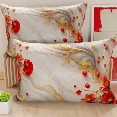 PETTI Artigiani Italiani Paar Kissenbezüge 40 x 145 cm aus Mikrofaser, Dekokissen für Schlafzimmer, Sofa, Wohnzimmer, Set mit 2 Kissenbezügen, Blumenmuster 06 2, 100% Made in Italy PETTI Artigiani Italiani Paar Kissenbezüge 40 x 145 cm aus Mikrofaser, Dekokissen für Schlafzimmer, Sofa, Wohnzimmer, Set mit 2 Kissenbezügen, Blumenmuster 06 2, 100% Made in Italy