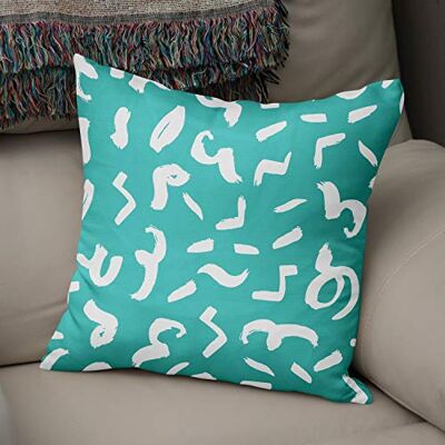 Bonamaison Le Jardin du Lin Kissen Zierkissenbezug Kissenbezug, Türkis & Weiß Dekoration, Für Zuhause Autos Büro Sofa Wohnzimmer Couch Schlafzimmer Dekor, 50x50 Cm Entworfen und hergestellt in der Türkei Bonamaison Le Jardin du Lin Kissen Zierkissenbezug Kissenbezug, Türkis & Weiß Dekoration, Für Zuhause Autos Büro Sofa Wohnzimmer Couch Schlafzimmer Dekor, 50x50 Cm Entworfen und hergestellt in der Türkei
