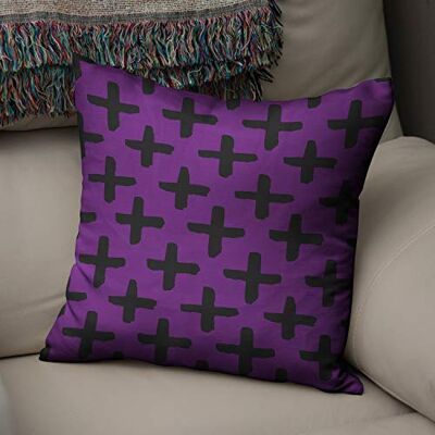 Bonamaison Le Jardin du Lin Kissen Zierkissenbezug Kissenbezug, Lila & Schwarz Dekoration, Für Zuhause Autos Büro Sofa Wohnzimmer Couch Schlafzimmer Dekor, 50x50 Cm Entworfen und hergestellt in der Türkei Bonamaison Le Jardin du Lin Kissen Zierkissenbezug Kissenbezug, Lila & Schwarz Dekoration, Für Zuhause Autos Büro Sofa Wohnzimmer Couch Schlafzimmer Dekor, 50x50 Cm Entworfen und hergestellt in der Türkei