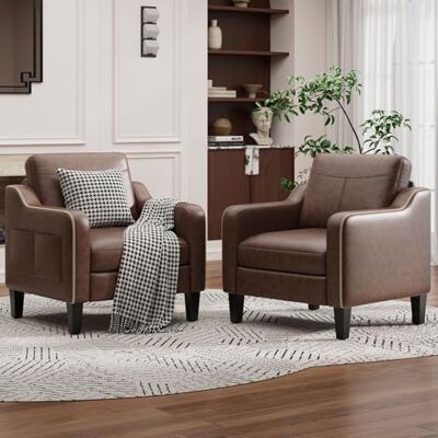 MALOL Sessel Wohnzimmer 2er Set, Ohrensessel Wohnzimmer, Polstersessel Fernsehsessel mit Armlehnen Einzelsofa, Fernsehsessel Relaxsessel,Lesesessel für Wohnzimmer Büro Schlafzimmer, Schokoladenbraun MALOL Sessel Wohnzimmer 2er Set, Ohrensessel Wohnzimmer, Polstersessel Fernsehsessel mit Armlehnen Einzelsofa, Fernsehsessel Relaxsessel,Lesesessel für Wohnzimmer Büro Schlafzimmer, Schokoladenbraun