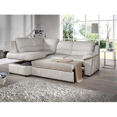 Mivano Cotta Ecksofa, Echtleder, Hellgrau, 240 x 84 x 165 cm Mivano Cotta Ecksofa, Echtleder, Hellgrau, 240 x 84 x 165 cm