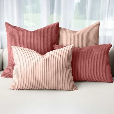Amilian Dekokissen 4er Set mit Füllung – Sofakissen Set 2x 50x50 cm & 2x 35x45 cm – Weiche Zierkissen, Couchkissen für Sofa Herzschimmer/Elfenlicht Amilian Dekokissen 4er Set mit Füllung – Sofakissen Set 2x 50x50 cm & 2x 35x45 cm – Weiche Zierkissen, Couchkissen für Sofa Herzschimmer/Elfenlicht