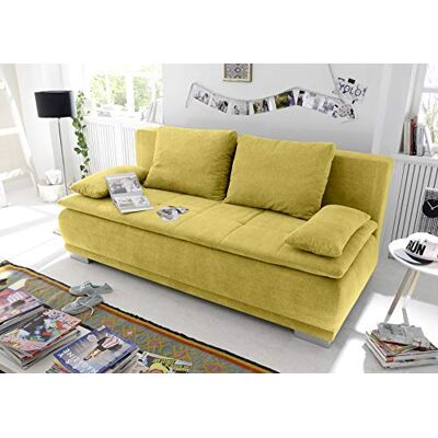 Stella Trading LUIGI Bequemes Schlafsofa mit Bettkasten, Stoffbezug Senf Klappbares Sofa mit Schlaffunktion und fest vernähtem Schaumtopper 211 x 93 x 103 cm (B/H/T) Stella Trading LUIGI Bequemes Schlafsofa mit Bettkasten, Stoffbezug Senf Klappbares Sofa mit Schlaffunktion und fest vernähtem Schaumtopper 211 x 93 x 103 cm (B/H/T)