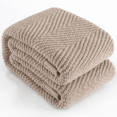 LONG CREATE Gestrickte Überwurfdecke, 152,4 x 203,2 cm, Taupe, Stricküberwürfe für Bett, superweiche Boho-Zickzack-Decken für Couch, Sofa, Stuhl, Raumdekoration, strukturiert, dekorativ, Bauernhaus, LONG CREATE Gestrickte Überwurfdecke, 152,4 x 203,2 cm, Taupe, Stricküberwürfe für Bett, superweiche Boho-Zickzack-Decken für Couch, Sofa, Stuhl, Raumdekoration, strukturiert, dekorativ, Bauernhaus,