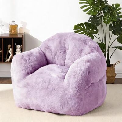 GarveeMore Riesiger Bohnensack-Sessel Für Erwachsene Mit Armlehnen, Weichem Kunst-Kaninchenfell, Hochdichter Schaumstoff – Für Wohnzimmer, Schlafzimmer & WG GarveeMore Riesiger Bohnensack-Sessel Für Erwachsene Mit Armlehnen, Weichem Kunst-Kaninchenfell, Hochdichter Schaumstoff – Für Wohnzimmer, Schlafzimmer & WG