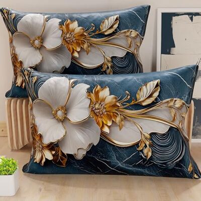 PETTI Artigiani Italiani 1 Paar Kissenbezüge 30 x 50 cm aus Mikrofaser, Dekokissen für Schlafzimmer, Sofa, Wohnzimmer, Set mit 2 Kissenbezügen, Blumenmuster 06 5, 100% Made in Italy PETTI Artigiani Italiani 1 Paar Kissenbezüge 30 x 50 cm aus Mikrofaser, Dekokissen für Schlafzimmer, Sofa, Wohnzimmer, Set mit 2 Kissenbezügen, Blumenmuster 06 5, 100% Made in Italy