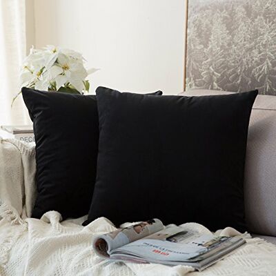 MIULEE 2er Set Kissenbezug 40x40 cm samtkissen couchkissen Schwarz Kissenhülle Dekorative Dekokissen Sofakissen Wurfkissenbezug mit Verstecktem Reißverschluss Sofa Schlafzimmer MIULEE 2er Set Kissenbezug 40x40 cm samtkissen couchkissen Schwarz Kissenhülle Dekorative Dekokissen Sofakissen Wurfkissenbezug mit Verstecktem Reißverschluss Sofa Schlafzimmer