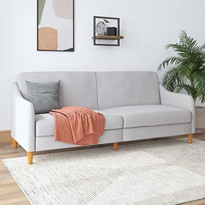 DHP Furniture Dorel Home Jaspis Coil Futon Schlafsofa, hellgrau, Einheitsgröße DHP Furniture Dorel Home Jaspis Coil Futon Schlafsofa, hellgrau, Einheitsgröße