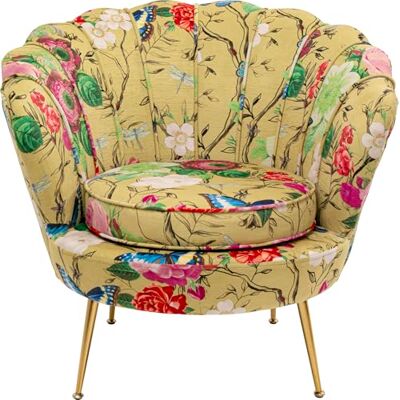 Kare Design Sessel Lily Gold Flower Fever, Gelb, 77x85x78 cm, Relaxsessel, Blumenmotiv, Samtoptik, Wohnzimmer Kare Design Sessel Lily Gold Flower Fever, Gelb, 77x85x78 cm, Relaxsessel, Blumenmotiv, Samtoptik, Wohnzimmer