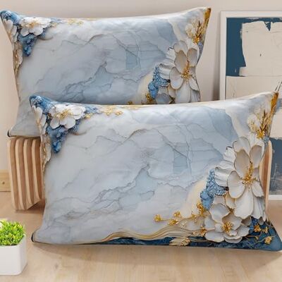 PETTI Artigiani Italiani Paar Kissenbezüge 40 x 60 cm aus Mikrofaser, Dekokissen für Schlafzimmer, Sofa, Wohnzimmer, Set mit 2 Kissenbezügen, Blumenmuster 06 15, 100% Made in Italy PETTI Artigiani Italiani Paar Kissenbezüge 40 x 60 cm aus Mikrofaser, Dekokissen für Schlafzimmer, Sofa, Wohnzimmer, Set mit 2 Kissenbezügen, Blumenmuster 06 15, 100% Made in Italy