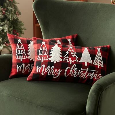 Sonive 2 Stück Weihnachten Kissenbezüge 30x50cm(12x20 in), Weihnachtsbaum Dekokissen Weiche Kissenhülle für Sofa Deko Weihnachten Feiertag Dekoration Sonive 2 Stück Weihnachten Kissenbezüge 30x50cm(12x20 in), Weihnachtsbaum Dekokissen Weiche Kissenhülle für Sofa Deko Weihnachten Feiertag Dekoration
