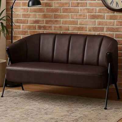 Mendler 2er-Sofa HWC-P30 Metall Dunkelbraun Zweisitzer, Polster-/Lounge-Sofa, Couch, Vintage, Retro, Industrial, Kunstleder Mendler 2er-Sofa HWC-P30 Metall Dunkelbraun Zweisitzer, Polster-/Lounge-Sofa, Couch, Vintage, Retro, Industrial, Kunstleder