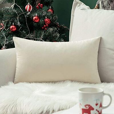 MIULEE Kissenbezug 30x50 cm samtkissen couchkissen Cremeweiß Kissenhülle Dekorative Dekokissen Sofakissen Wurfkissenbezug mit Verstecktem Reißverschluss Sofa Schlafzimmer MIULEE Kissenbezug 30x50 cm samtkissen couchkissen Cremeweiß Kissenhülle Dekorative Dekokissen Sofakissen Wurfkissenbezug mit Verstecktem Reißverschluss Sofa Schlafzimmer