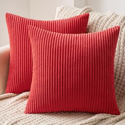MIULEE 2er Set Kissenbezug 40x40 cm Kord Kissenhülle Sofakissen Rot Dekorative Kissenbezug Couchkissen Dekokissen Zierkissenbezug Deko Kissenhülle mit Verstecktem Reißverschluss MIULEE 2er Set Kissenbezug 40x40 cm Kord Kissenhülle Sofakissen Rot Dekorative Kissenbezug Couchkissen Dekokissen Zierkissenbezug Deko Kissenhülle mit Verstecktem Reißverschluss