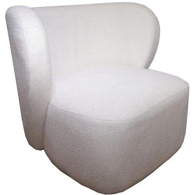 DRW Sessel aus Holz und Stoff in Beige bezogen DRW Sessel aus Holz und Stoff in Beige bezogen