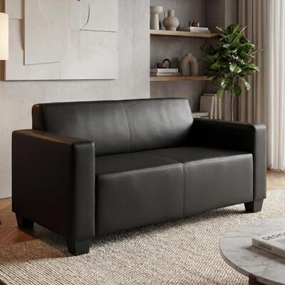Mendler Modular 2er Sofa Couch Lyon-AM Loungesofa Kunstleder 136cm schwarz Mendler Modular 2er Sofa Couch Lyon-AM Loungesofa Kunstleder 136cm schwarz