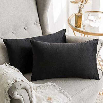 MIULEE 2er Set Kissenbezug 30x50 cm samtkissen couchkissen Schwarz Kissenhülle Dekorative Dekokissen Sofakissen Wurfkissenbezug mit Verstecktem Reißverschluss Sofa Schlafzimmer MIULEE 2er Set Kissenbezug 30x50 cm samtkissen couchkissen Schwarz Kissenhülle Dekorative Dekokissen Sofakissen Wurfkissenbezug mit Verstecktem Reißverschluss Sofa Schlafzimmer