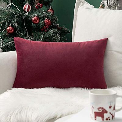 MIULEE Kissenbezug 30x50 cm samtkissen couchkissen Weinrot Kissenhülle Dekorative Dekokissen Sofakissen Wurfkissenbezug mit Verstecktem Reißverschluss Sofa Schlafzimmer MIULEE Kissenbezug 30x50 cm samtkissen couchkissen Weinrot Kissenhülle Dekorative Dekokissen Sofakissen Wurfkissenbezug mit Verstecktem Reißverschluss Sofa Schlafzimmer