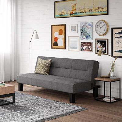 DHP Furniture Dorel Home Kebo Futon Schlafsofa, grau, Einheitsgröße DHP Furniture Dorel Home Kebo Futon Schlafsofa, grau, Einheitsgröße