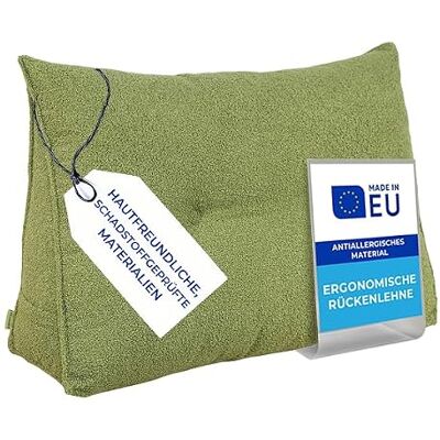 Pillows24 Bouclé Rückenkissen für Bett & Sofa 160cm, abnehmbarem Bezug Bequemes Keilkissen und Lesekissen fürs Bett, waschbarem Bezug, Großes Sofakissen für Rückenlehne und Sofa, Grün Pillows24 Bouclé Rückenkissen für Bett & Sofa 160cm, abnehmbarem Bezug Bequemes Keilkissen und Lesekissen fürs Bett, waschbarem Bezug, Großes Sofakissen für Rückenlehne und Sofa, Grün