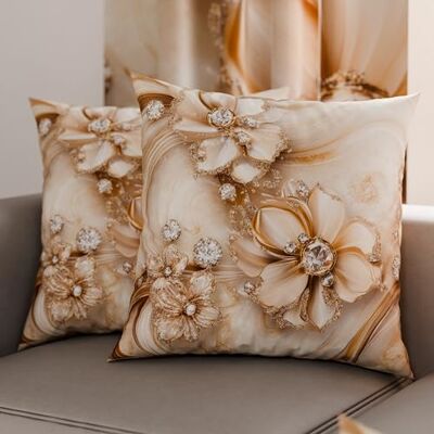 PETTI Artigiani Italiani Paar Kissenbezüge 50 x 50 cm aus Mikrofaser, Dekokissen für Schlafzimmer, Sofa, Wohnzimmer, Set mit 2 Kissenbezügen, Blumenmuster 06 13, 100% Made in Italy PETTI Artigiani Italiani Paar Kissenbezüge 50 x 50 cm aus Mikrofaser, Dekokissen für Schlafzimmer, Sofa, Wohnzimmer, Set mit 2 Kissenbezügen, Blumenmuster 06 13, 100% Made in Italy