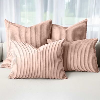 Amilian Dekokissen 4er Set mit Füllung – Sofakissen Set 2x 50x50 cm & 2x 35x45 cm – Weiche Zierkissen, Couchkissen für Sofa Elfenlicht Amilian Dekokissen 4er Set mit Füllung – Sofakissen Set 2x 50x50 cm & 2x 35x45 cm – Weiche Zierkissen, Couchkissen für Sofa Elfenlicht
