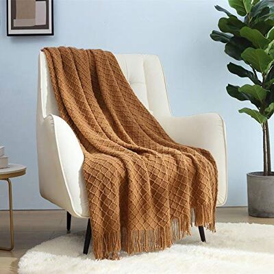 CREVENT Home Farmhouse Decor Rustikale Decke für Couch, Sofa, Stuhl, Bett, weich, warm, leicht, für Reisen im Frühling und Sommer (127,7 x 152,4 cm, braun) CREVENT Home Farmhouse Decor Rustikale Decke für Couch, Sofa, Stuhl, Bett, weich, warm, leicht, für Reisen im Frühling und Sommer (127,7 x 152,4 cm, braun)