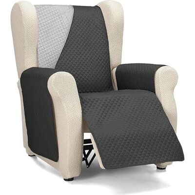 ECOMMERC3 Sesselbezug für 1-Sitzer-Sessel, vollständige Passform, für 1-Sitzer-Sessel und Relaxsessel, Grau/Schwarz ECOMMERC3 Sesselbezug für 1-Sitzer-Sessel, vollständige Passform, für 1-Sitzer-Sessel und Relaxsessel, Grau/Schwarz