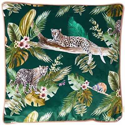 Evans Lichfield Jungle Leopard Kissenbezug – Samt Regenwald Design (Grün – 43 x 43 cm) Evans Lichfield Jungle Leopard Kissenbezug – Samt Regenwald Design (Grün – 43 x 43 cm)