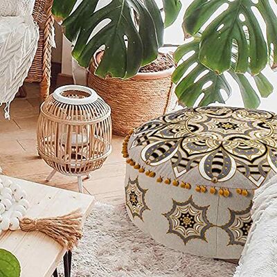 ART Marokkanischer Hocker Osmanische Abdeckung 60x20 cm Boho Deco Haustierbett Fußhocker Sitzkissen Sitzhocker mit handwerklichem Raumdekor für Meditation, Yoga und Chic ART Marokkanischer Hocker Osmanische Abdeckung 60x20 cm Boho Deco Haustierbett Fußhocker Sitzkissen Sitzhocker mit handwerklichem Raumdekor für Meditation, Yoga und Chic