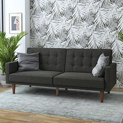 DHP Furniture Dorel Home Queer Eye Wimberly Futon Schlafsofa, grau, Einheitsgröße DHP Furniture Dorel Home Queer Eye Wimberly Futon Schlafsofa, grau, Einheitsgröße