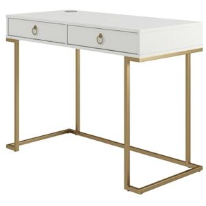Dorel Home Furnishings Camila Schreibtisch mit 2 Schubladen in MDF-Weiß Dorel Home Furnishings Camila Schreibtisch mit 2 Schubladen in MDF-Weiß