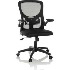 hjh OFFICE Bürostuhl mit klappbaren Armlehnen BELIO Drehstuhl mit atmungsaktiver Rückenlehne, Lordosenstütze, Sitzfläche gepolstert, Schwarz hjh OFFICE Bürostuhl mit klappbaren Armlehnen BELIO Drehstuhl mit atmungsaktiver Rückenlehne, Lordosenstütze, Sitzfläche gepolstert, Schwarz