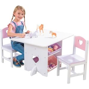 KidKraft Herz Kindertisch mit Stauraum und 2 Stühlen aus Holz Kindersitzgruppe mit Aufbewahrungsbox, Kinder Tisch Stuhl Set, Kinderzimmer Möbel, 26913 KidKraft Herz Kindertisch mit Stauraum und 2 Stühlen aus Holz Kindersitzgruppe mit Aufbewahrungsbox, Kinder Tisch Stuhl Set, Kinderzimmer Möbel, 26913